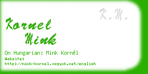 kornel mink business card